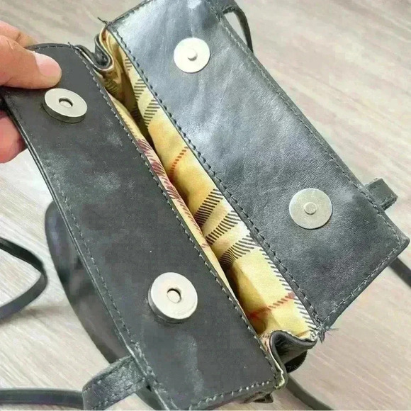 VERA PELLE BLACK LEATHER SHOULDER BAG MADE  IN ITALY - Picture 12 of 15